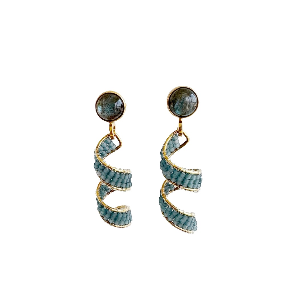 Spring Earrings - Labradorite