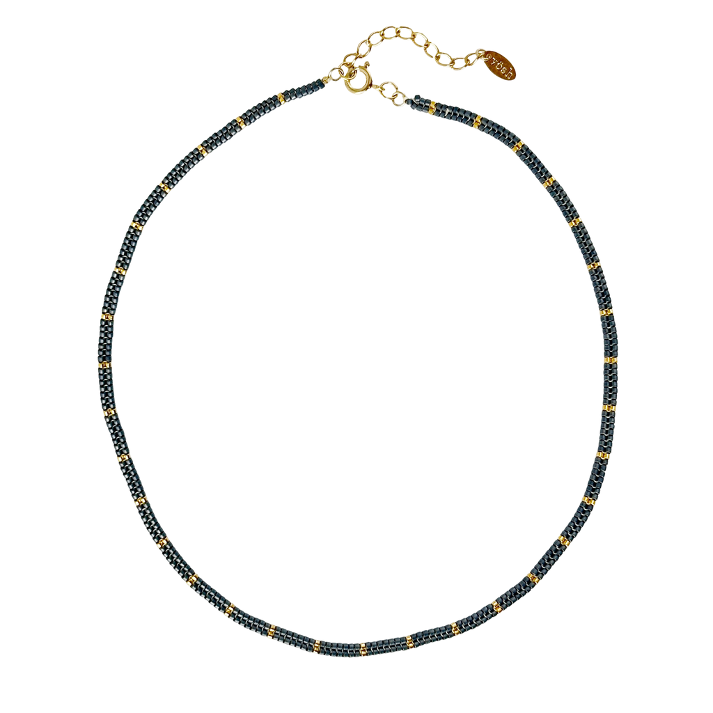 Grace Necklace Metalic Blue.webp