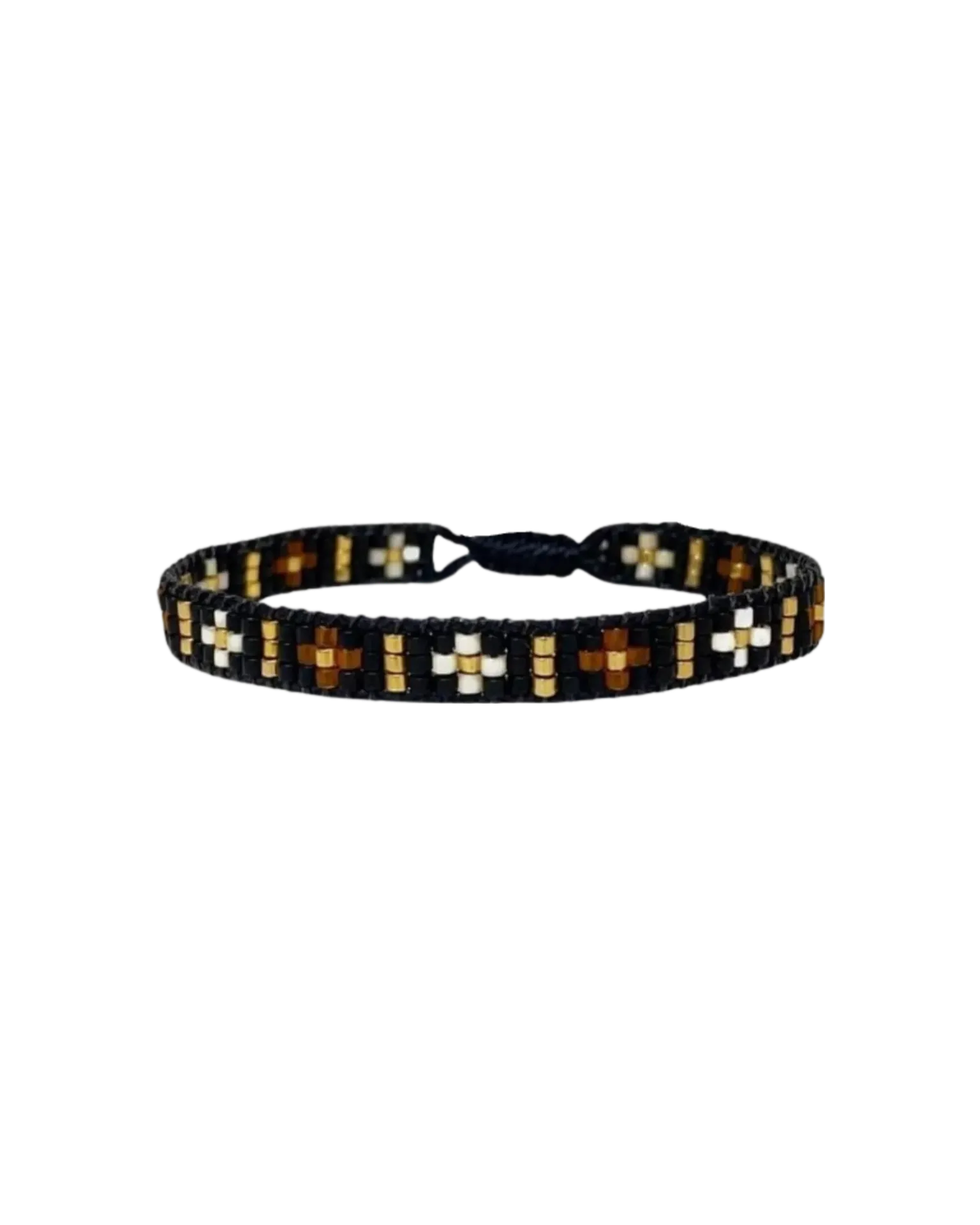 [300327] Pulsera Cross (Black & Beige)