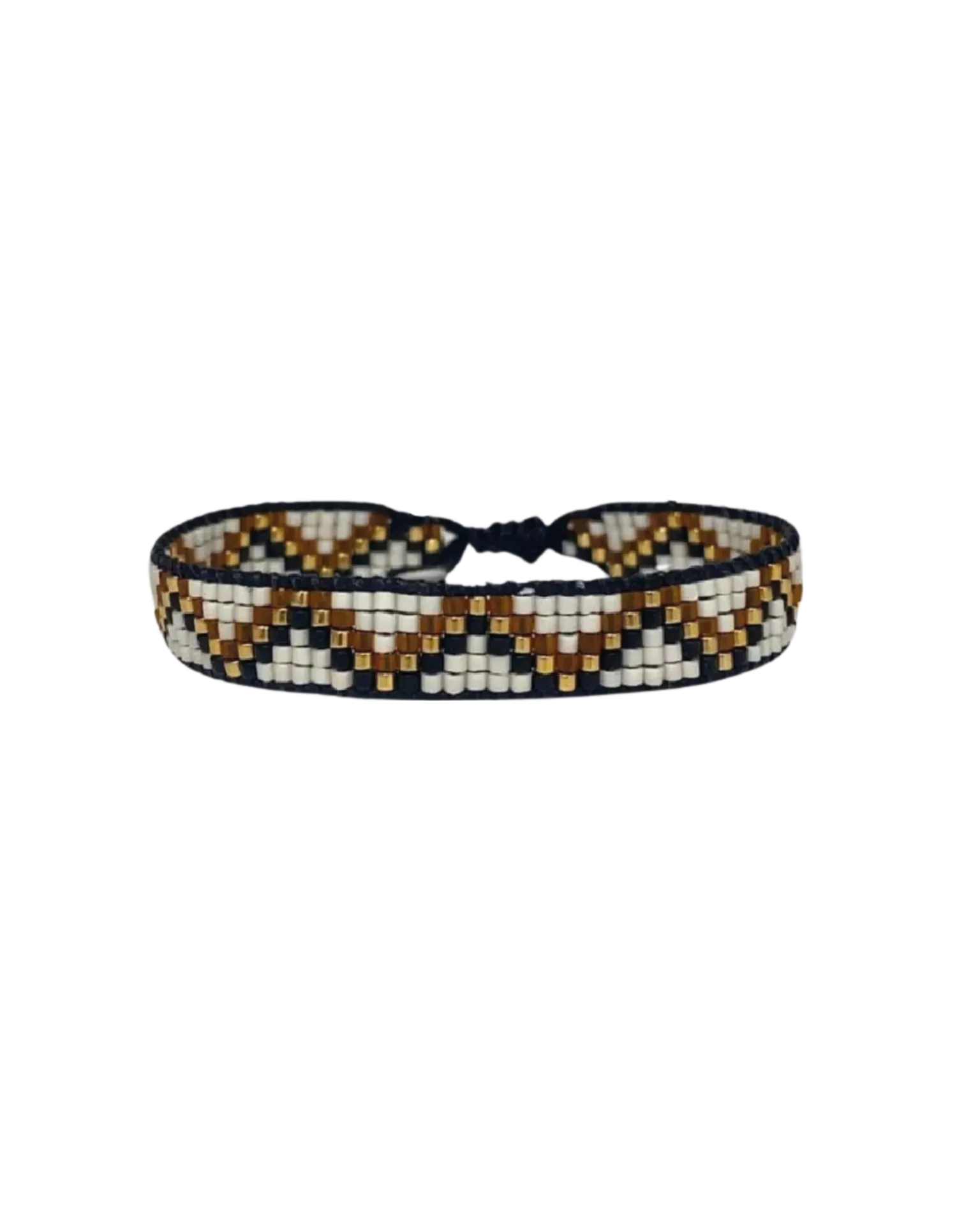 [501427] Double Crossing Bracelet (Black & Beige)