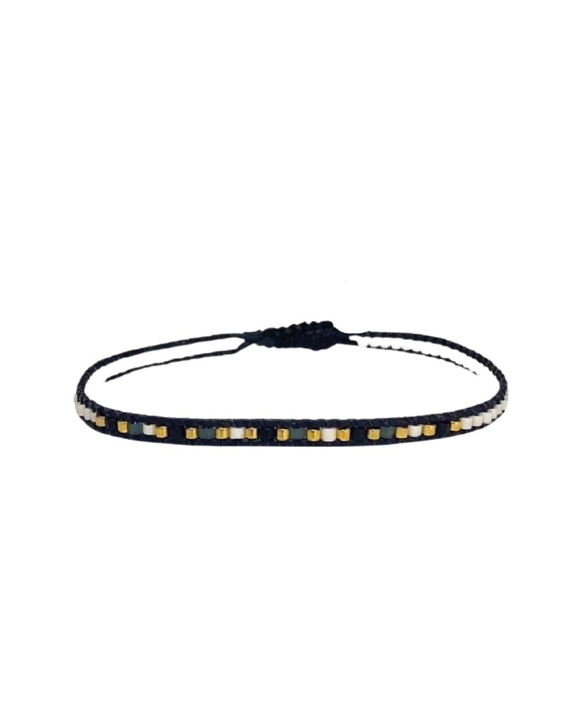 [100927] Tallulah Bracelet (Black & Beige)