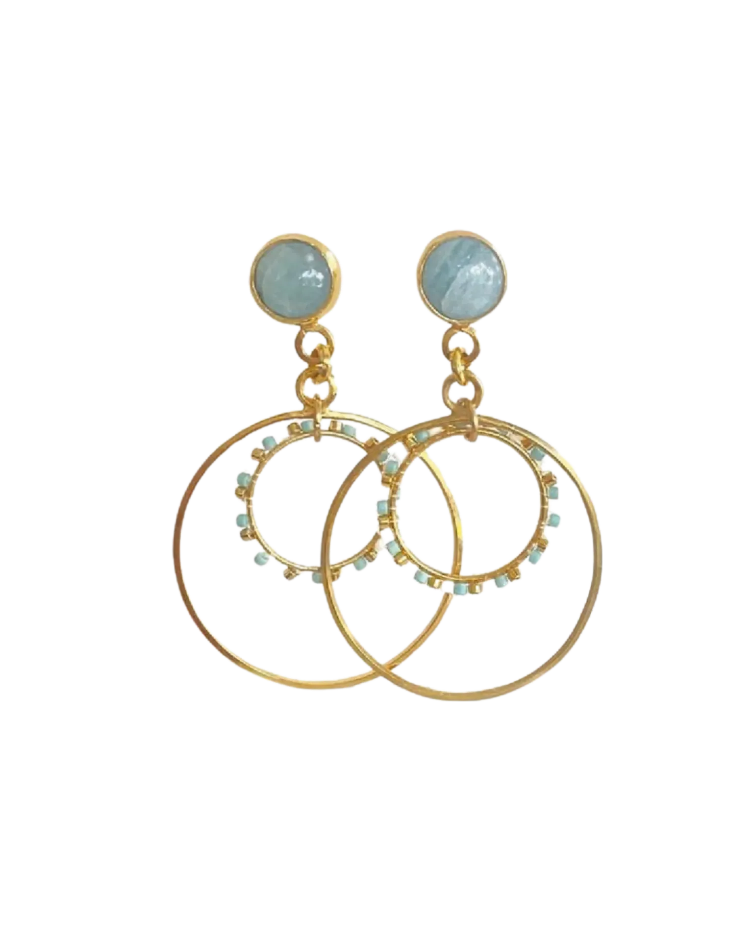 [801700] Aretes Aquamarine Dangle