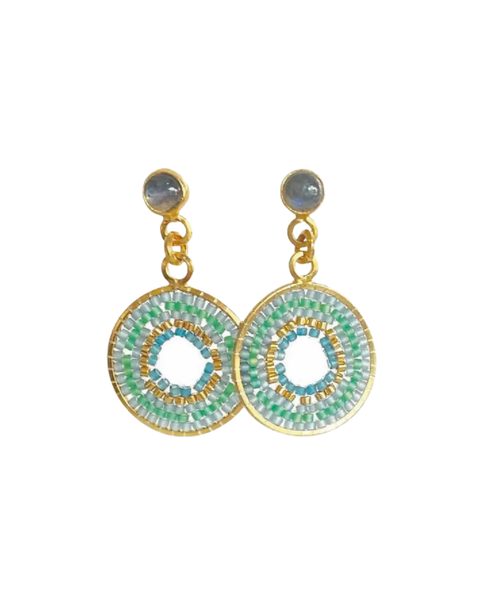 [802100] Labradorite Dangle Earrings