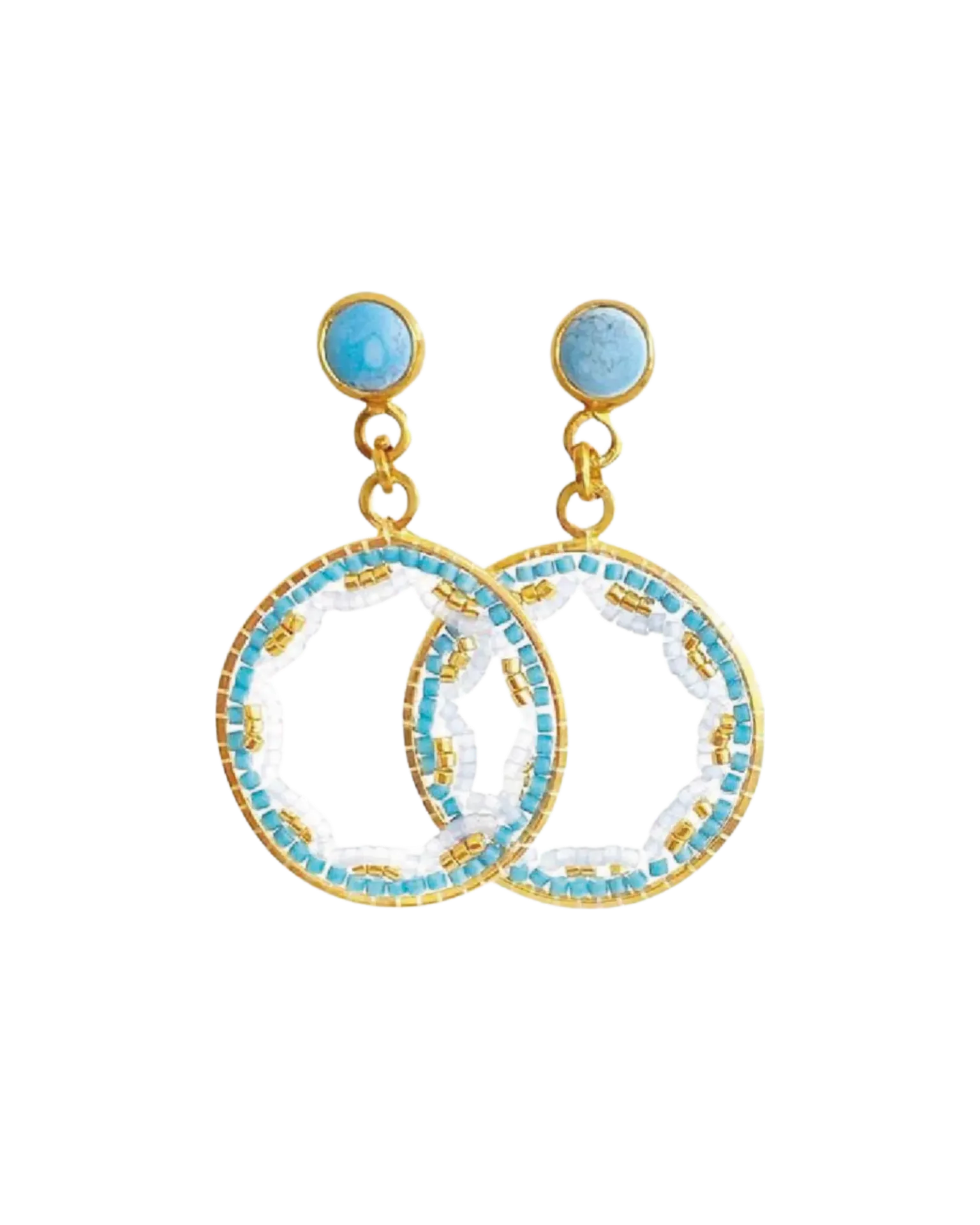 [801900] Turquoise Dangle Earrings