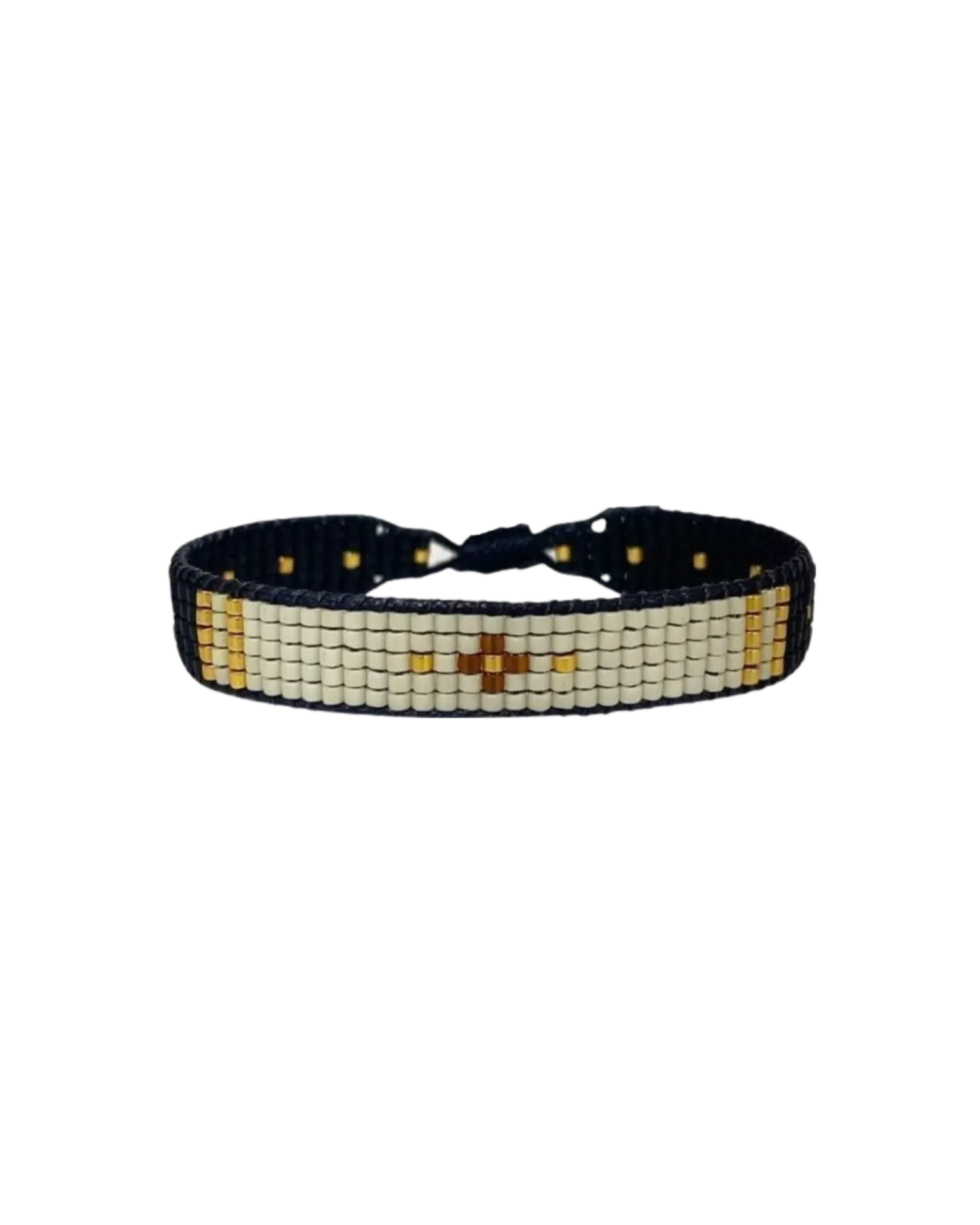 [500427] Pulsera Flower (Black & Beige)