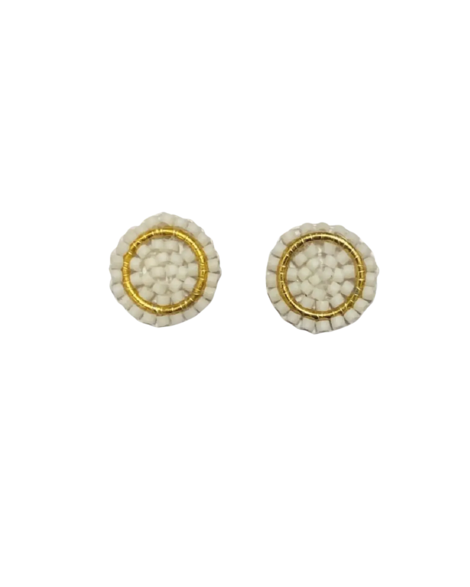 Textured Ball Earrings (Ivory)