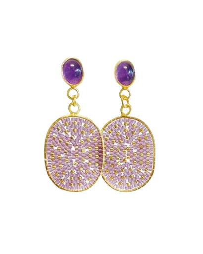 [802300] Amethys Oval Earrings