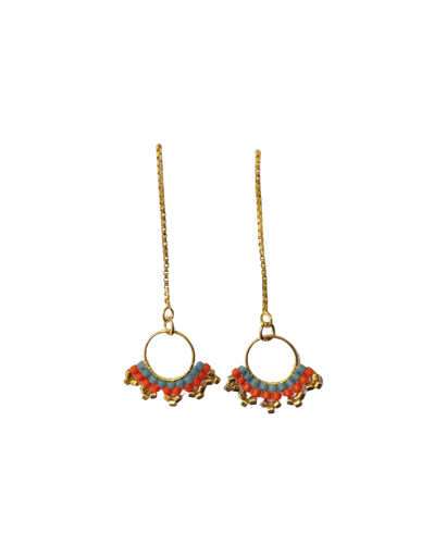 Fan Chain Dangle Earrings