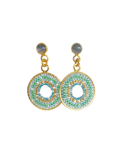 [802100] Labradorite Dangle Earrings