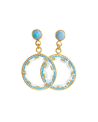 [801900] Turquoise Dangle Earrings